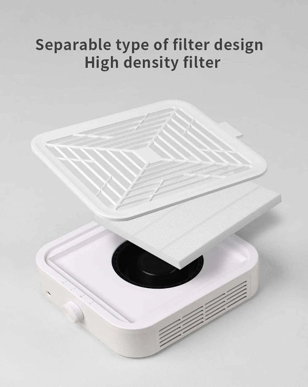 120W Nail Dust Collector with Adjustable Speed & Reusable Filter-FR-White / EU / france