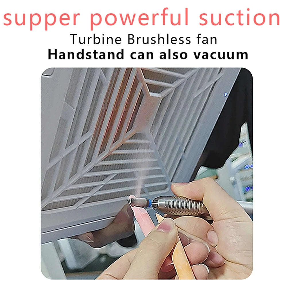120W Nail Dust Collector with Adjustable Speed & Reusable Filter-FR-White / EU / france