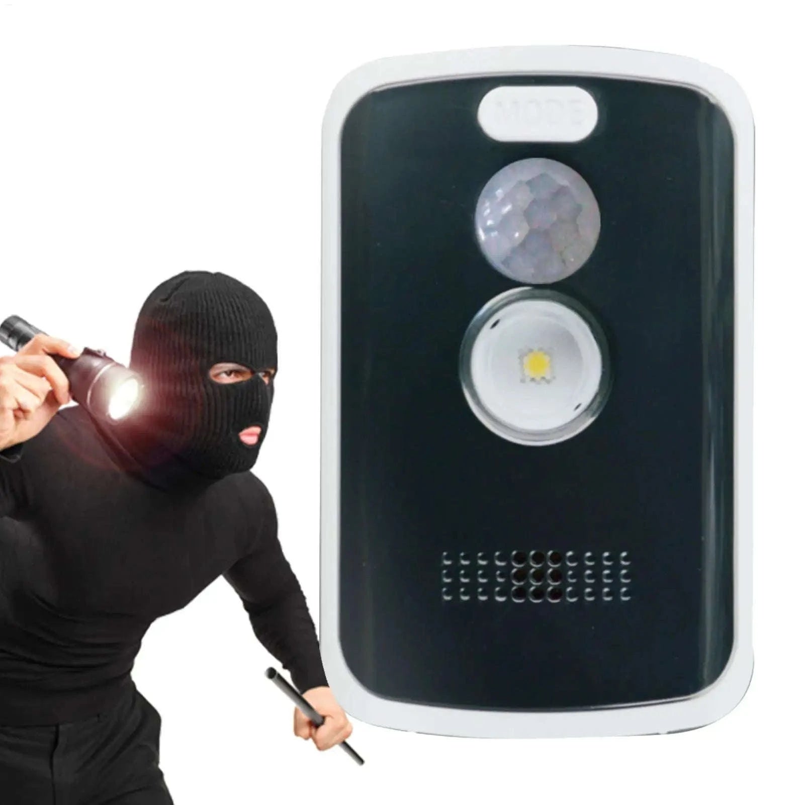 125dB Motion Sensor Alarm with Light Modes for Outdoor Security-As shown
