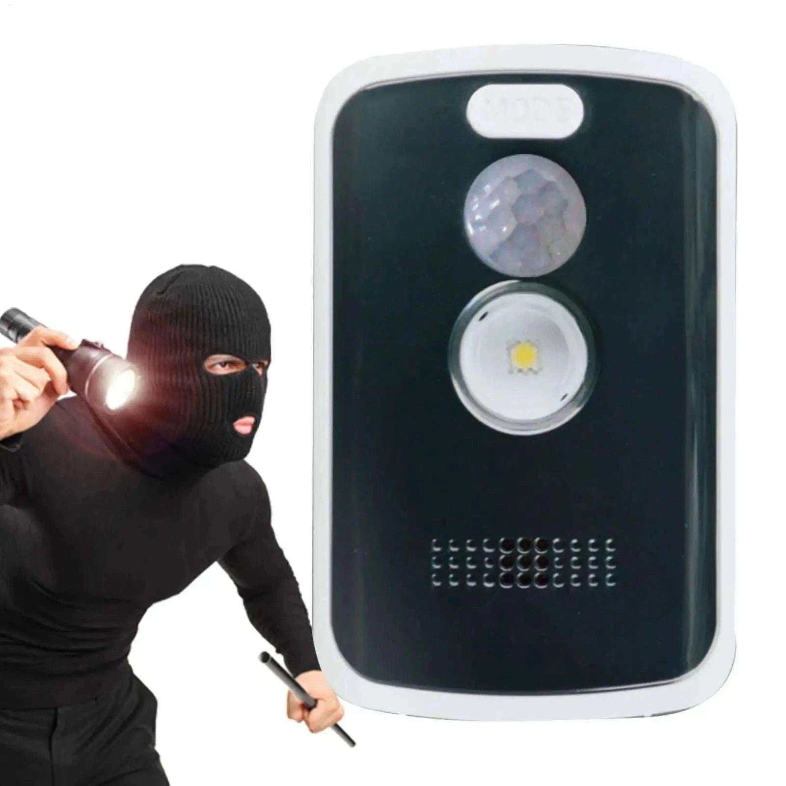 125dB Motion Sensor Alarm with Light Modes for Outdoor Security-As shown
