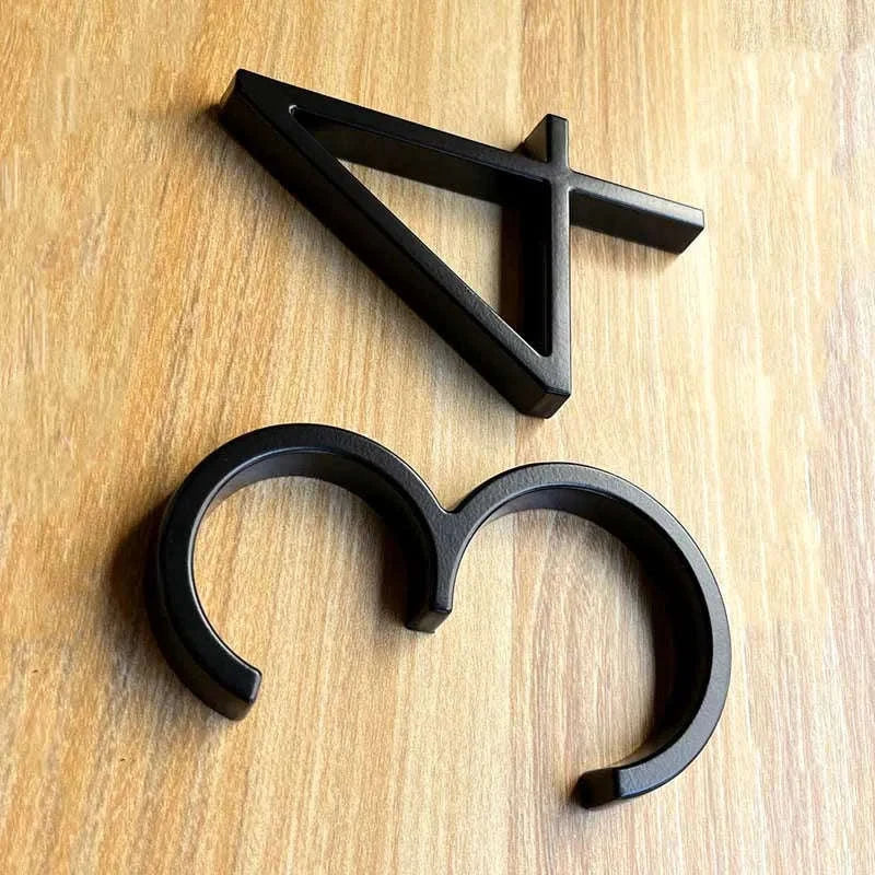 125mm Black Outdoor House Number Sign-9