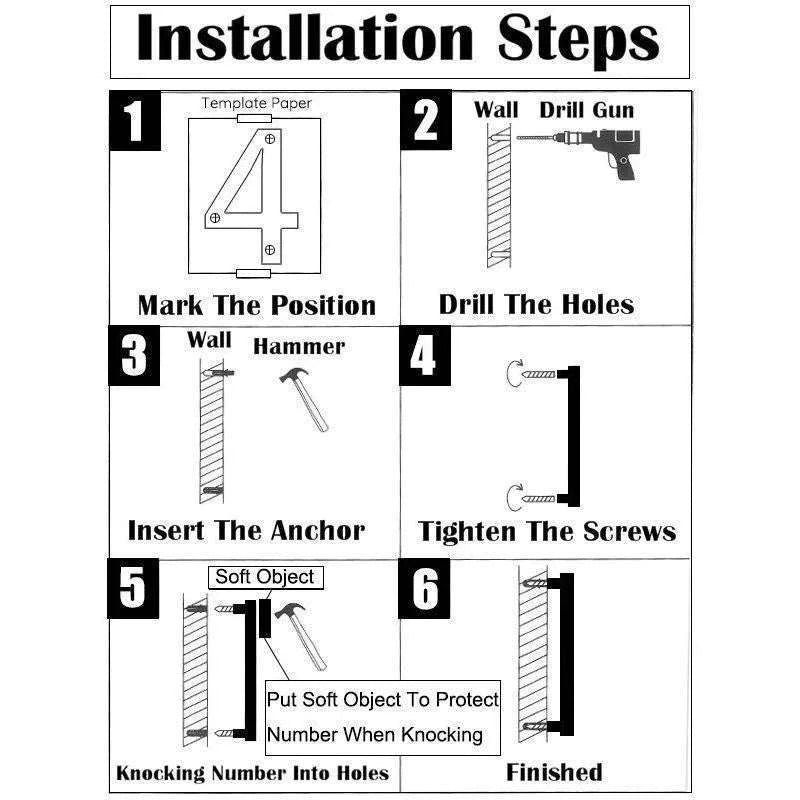 125mm Black Outdoor House Number Sign-9