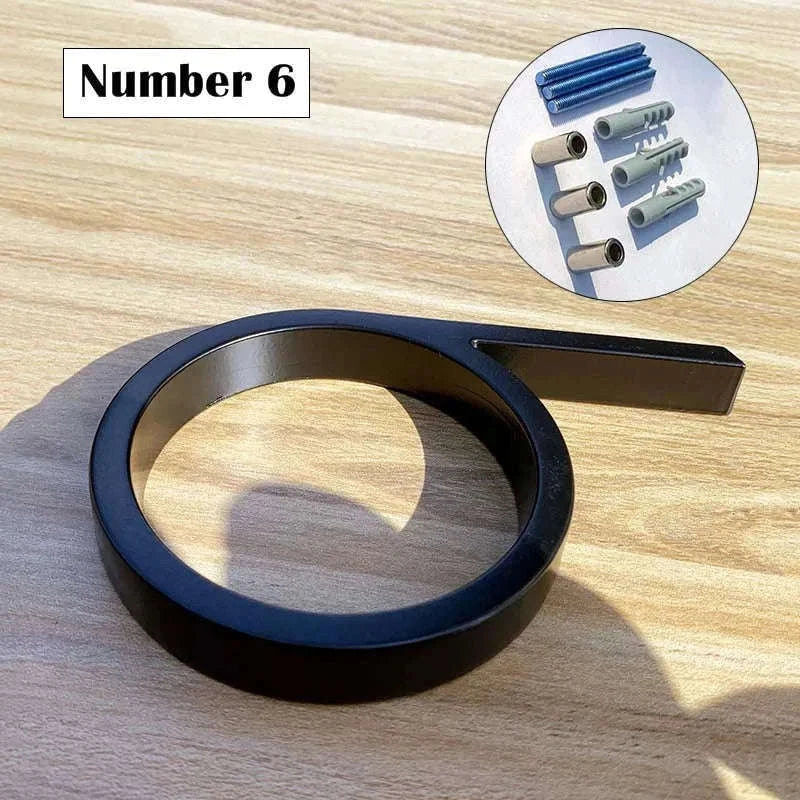 125mm Black Outdoor House Number Sign in Zinc Alloy-9