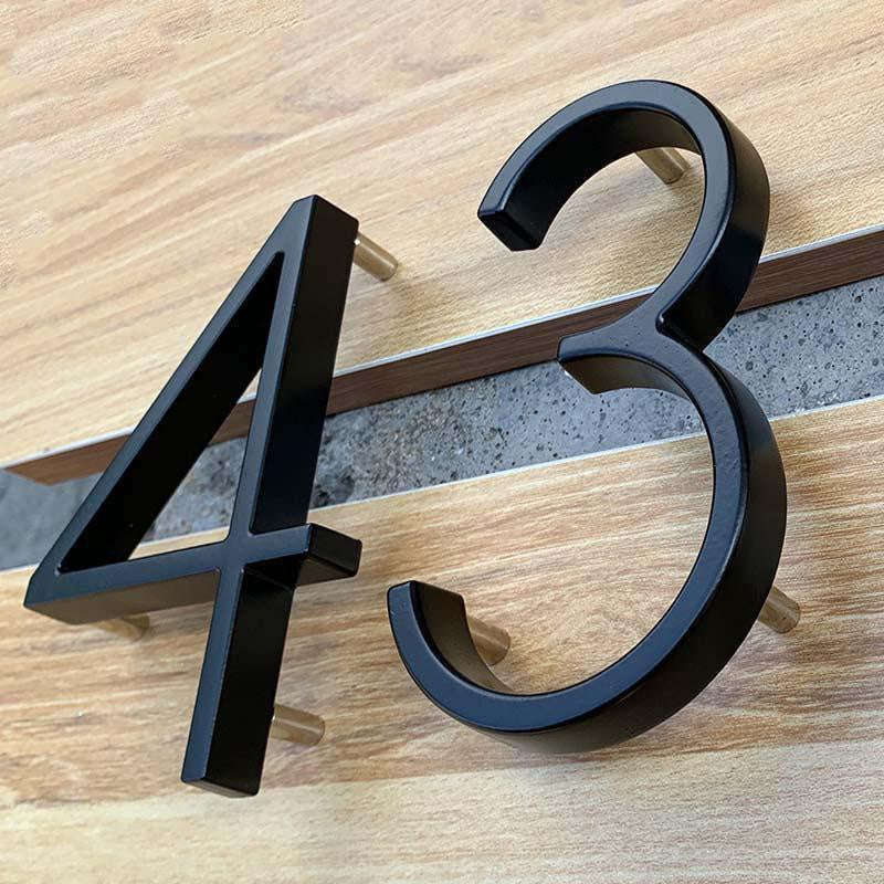 125mm Black Outdoor House Number Sign in Zinc Alloy-9