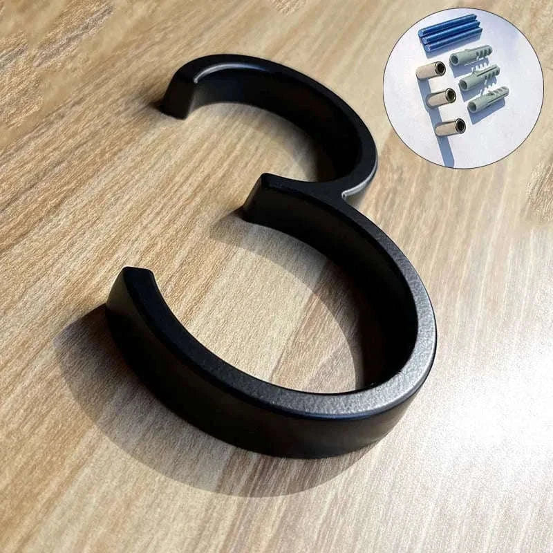 125mm Black Outdoor House Number Sign in Zinc Alloy-9