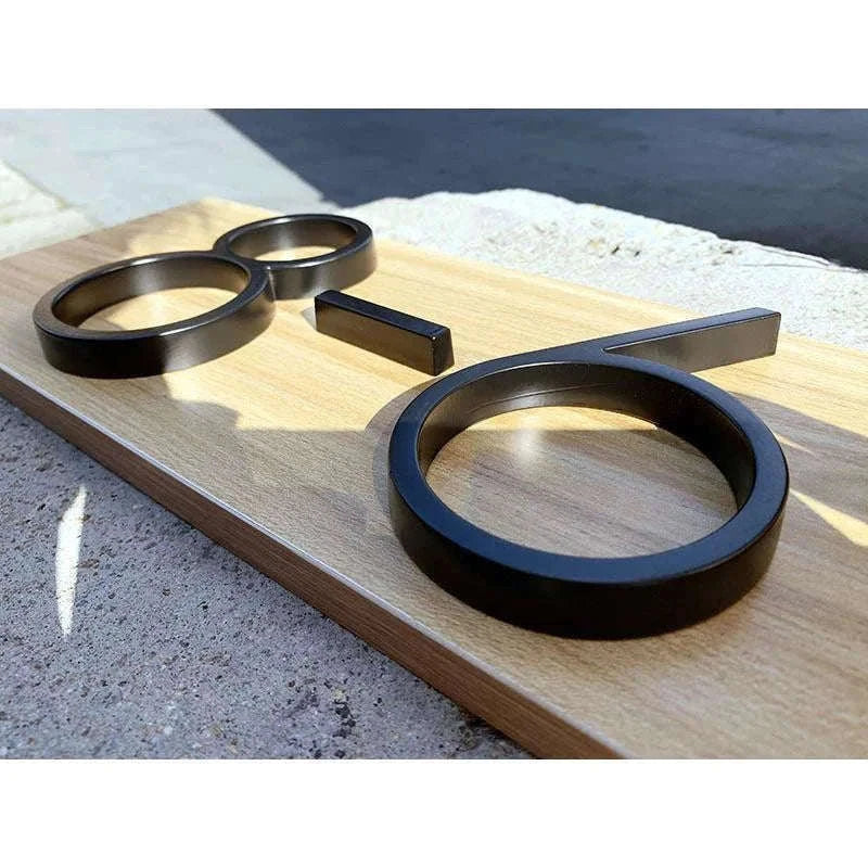 125mm Black Outdoor House Number Sign in Zinc Alloy-9