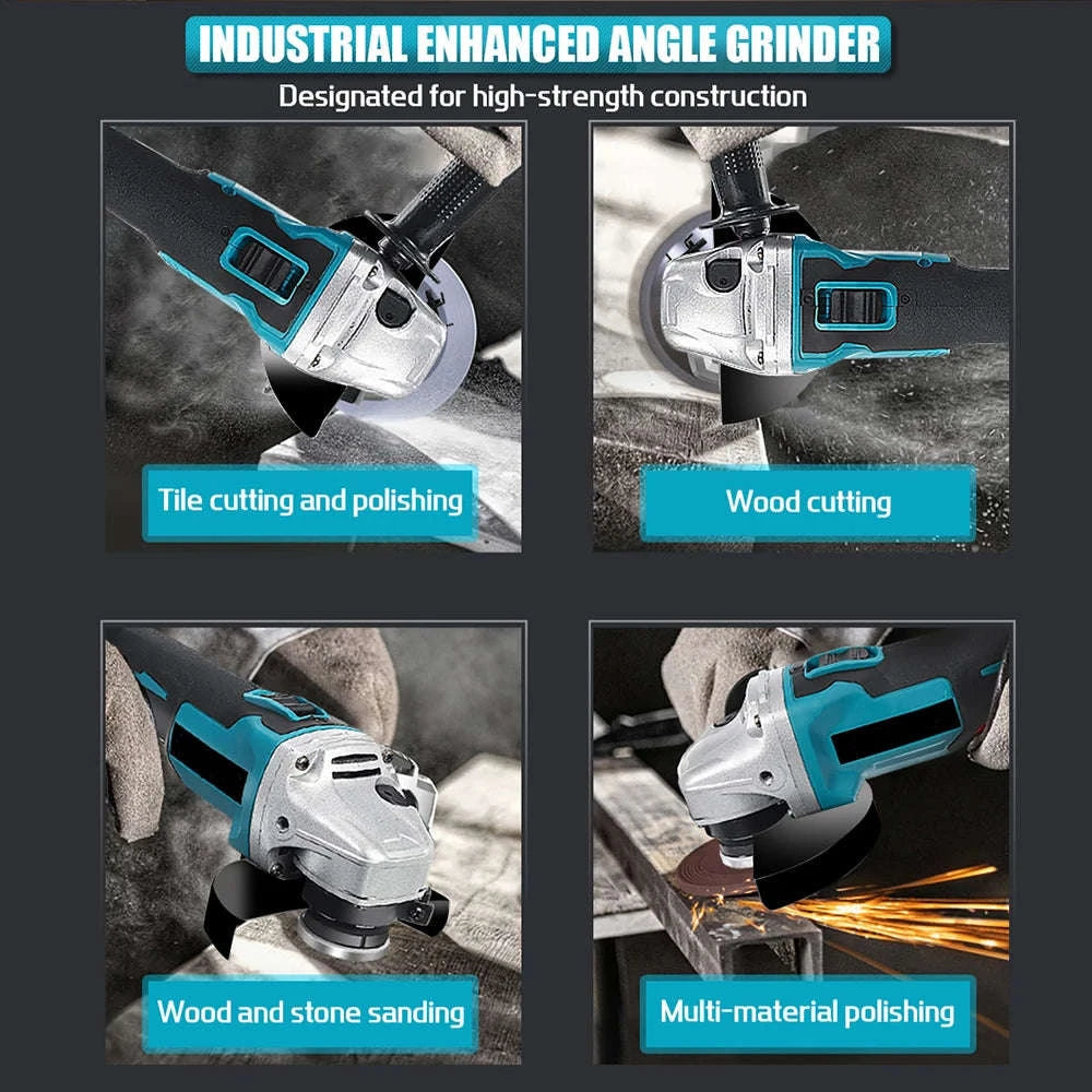 125mm Brushless Electric Angle Grinder and Impact Wrench Combo Kit-Germany