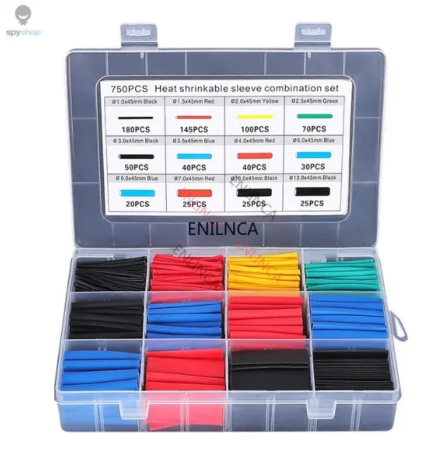 127-750pcs Heat-shrink Tubing Thermoresistant Tube Heat Shrink Wrapping Kit Electrical Connection Wire Cable Insulation Sleeving Spy-shop.com