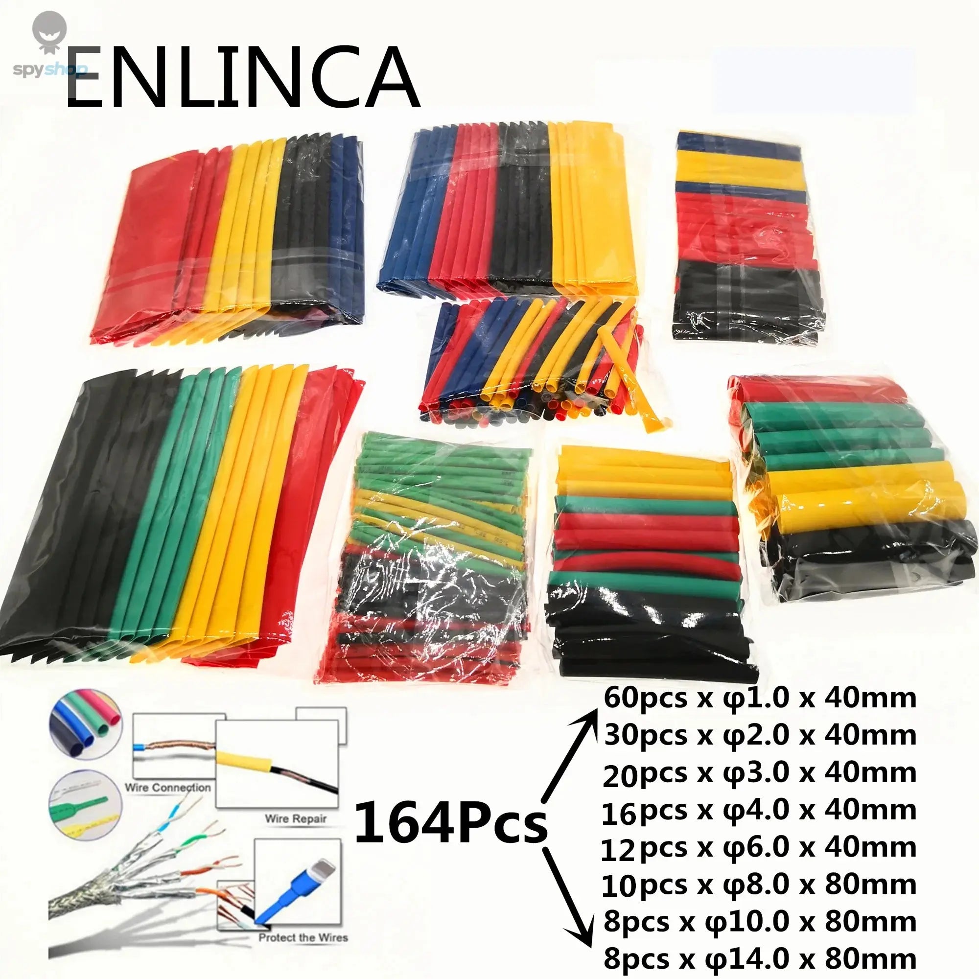 127-750pcs Heat-shrink Tubing Thermoresistant Tube Heat Shrink Wrapping Kit Electrical Connection Wire Cable Insulation Sleeving Spy-shop.com