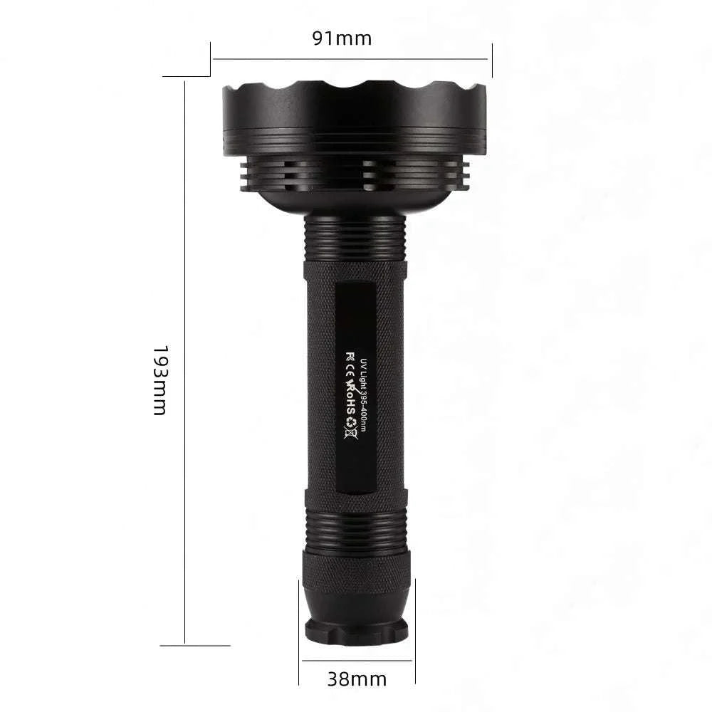 128 LED UV Flashlight High-Power Ultraviolet Torch-128UV 395nm / black