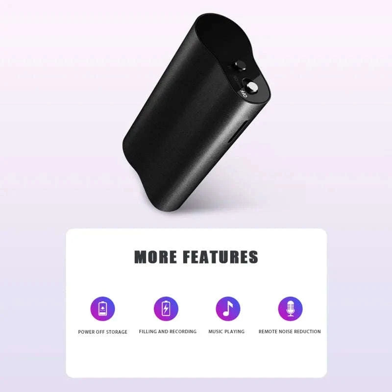 128GB 500‑Hour Digital Voice Recorder with Magnetic Mount-Voice recorder / China Mainland / 128 GB