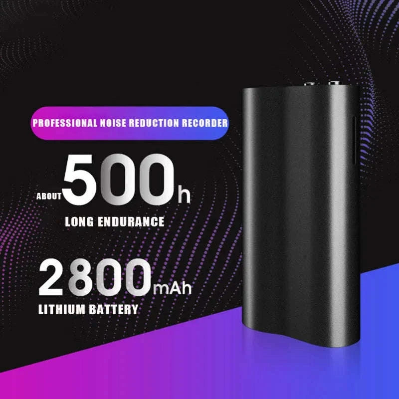 128GB 500‑Hour Digital Voice Recorder with Magnetic Mount-Voice recorder / China Mainland / 128 GB