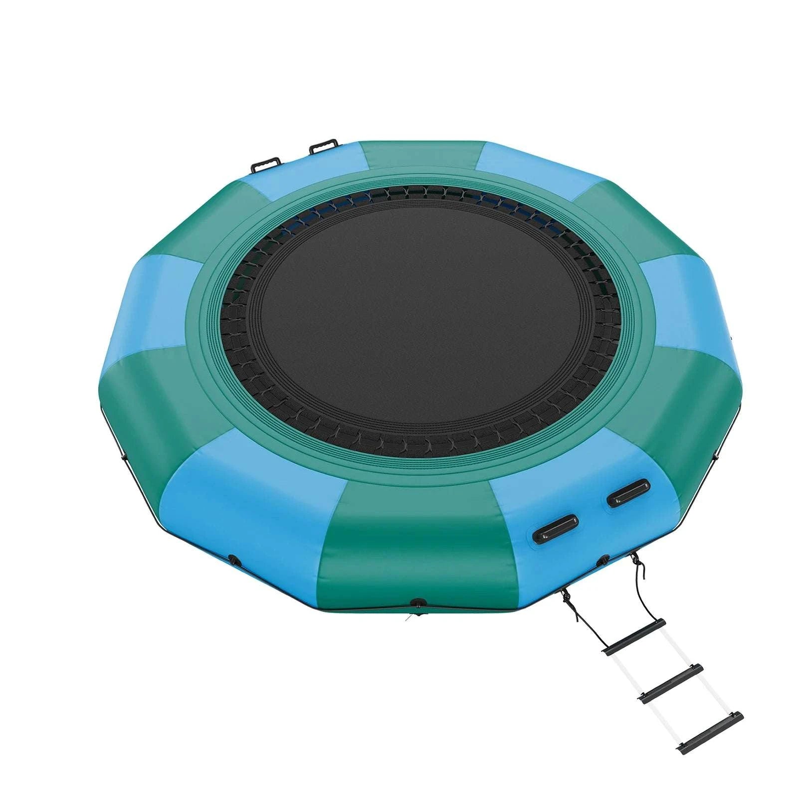 12ft Inflatable Water Trampoline with Slide & Ladder Swim Platform-green / United States