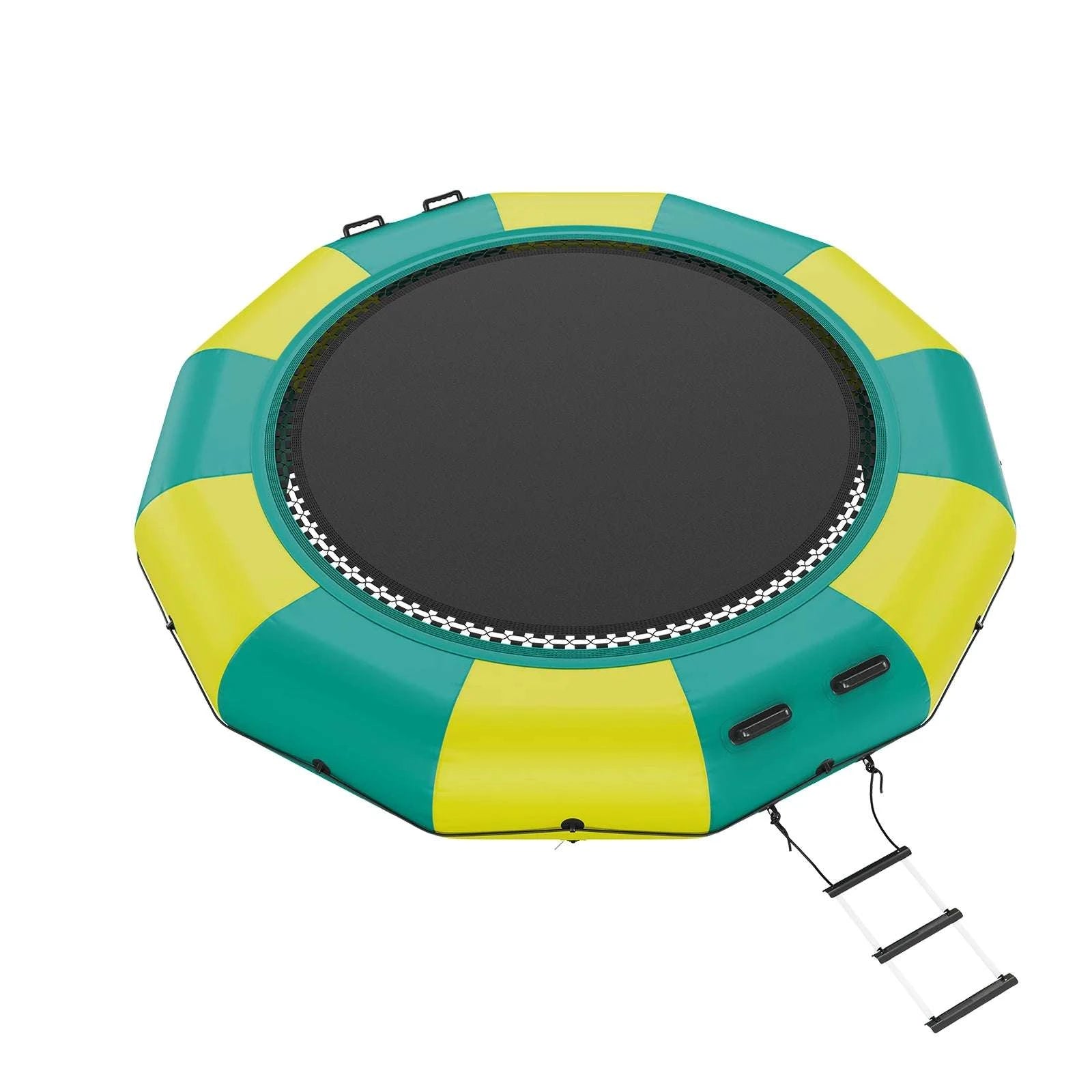 12ft Inflatable Water Trampoline with Slide & Ladder Swim Platform-green / United States