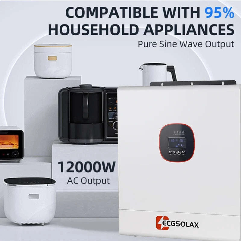12kW Hybrid Solar Inverter 48V Dual MPPT Pure Sine Wave-220-240V / 12KW 48V / United States