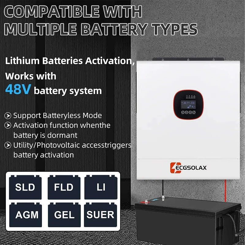 12kW Hybrid Solar Inverter 48V Dual MPPT Pure Sine Wave-220-240V / 12KW 48V / United States