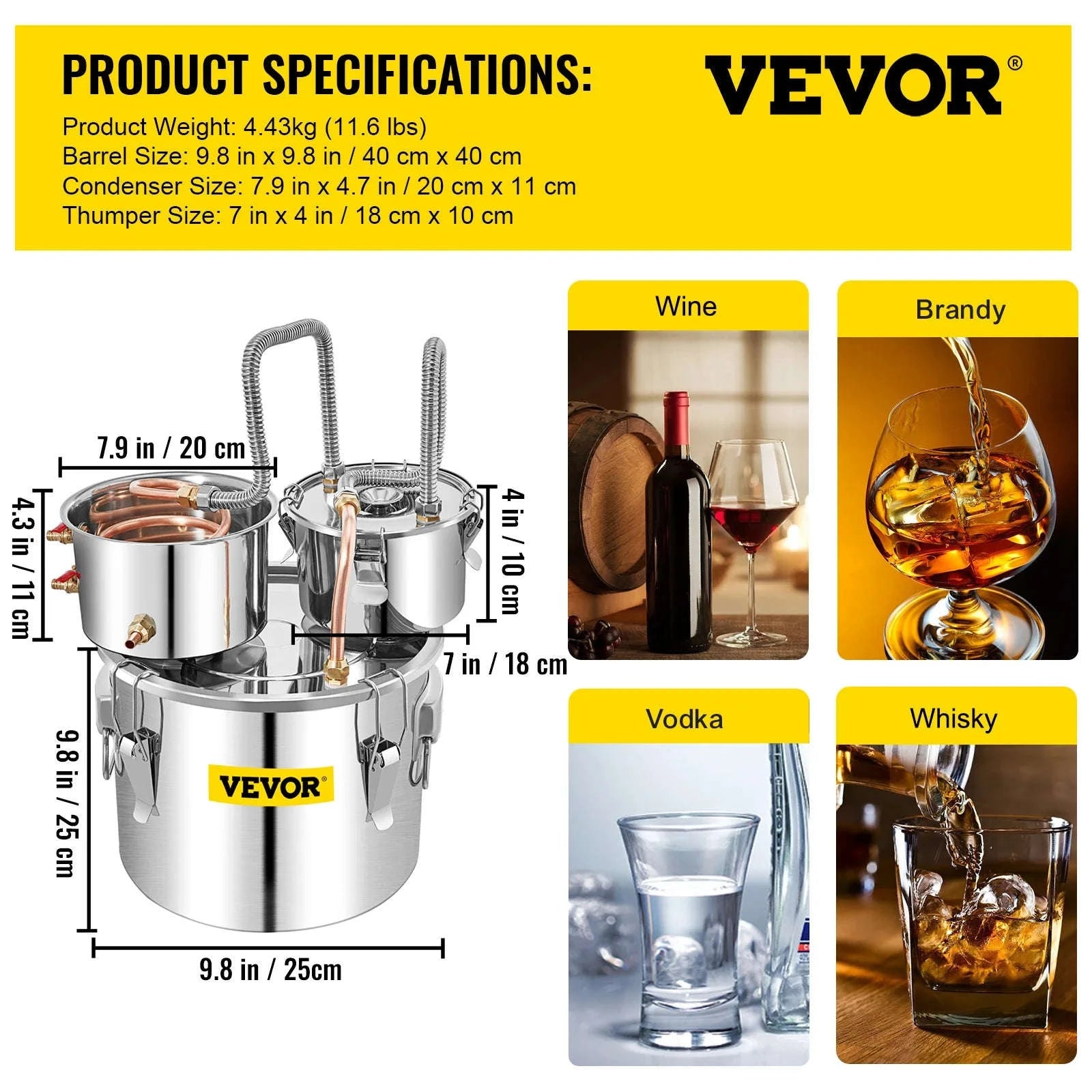 12L/30L Stainless Steel Alcohol Distiller Still Kit-12L / Germany