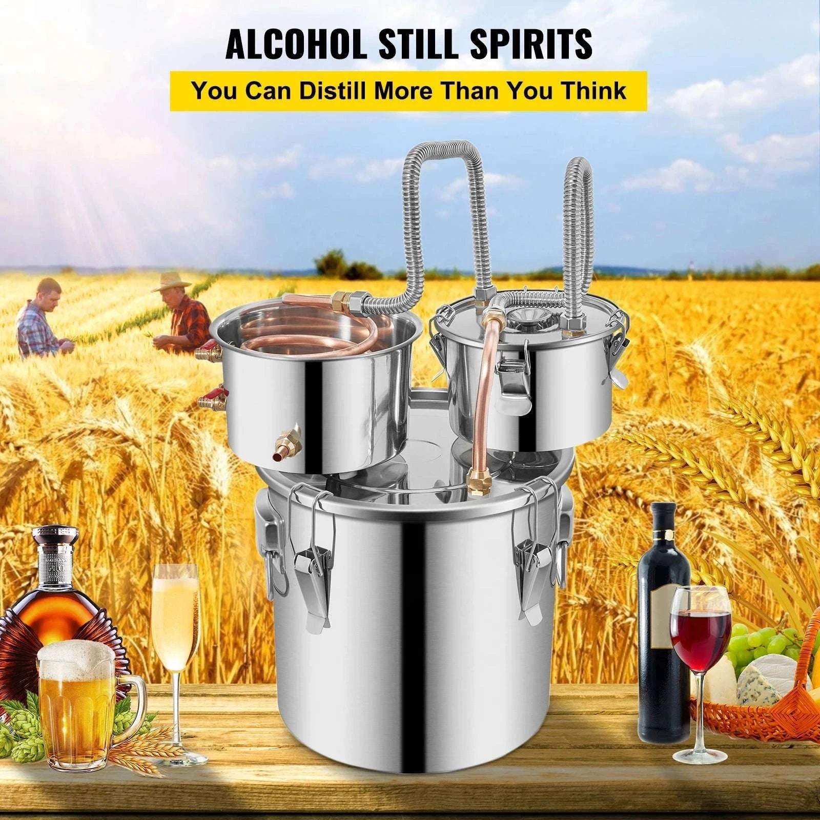 12L/30L Stainless Steel Alcohol Distiller Still Kit-12L / Germany