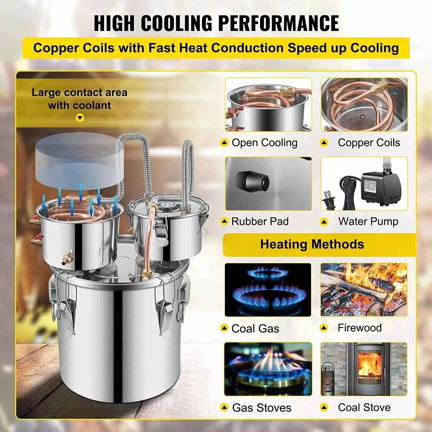 12L/30L Stainless Steel Alcohol Distiller Still Kit-12L / Germany