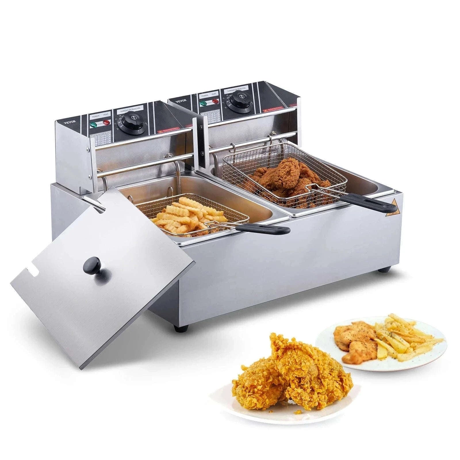12L Commercial Electric Deep Fryer with Dual Tanks-not timer no filter / Dual Tanks / EU|GERMANY