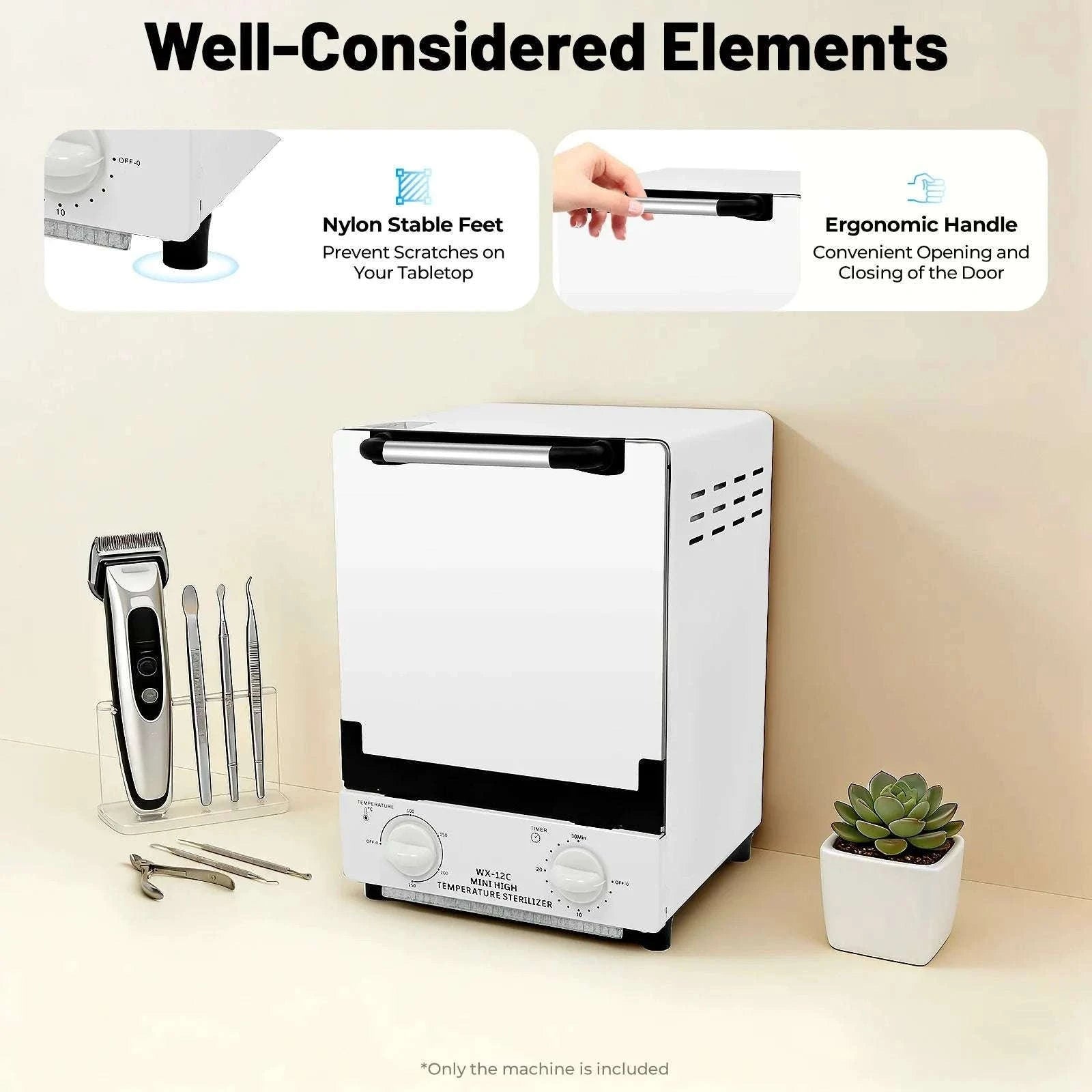 12L Dry Heat Tool Sterilizer Cabinet 1000W, Up to 482°F-United States