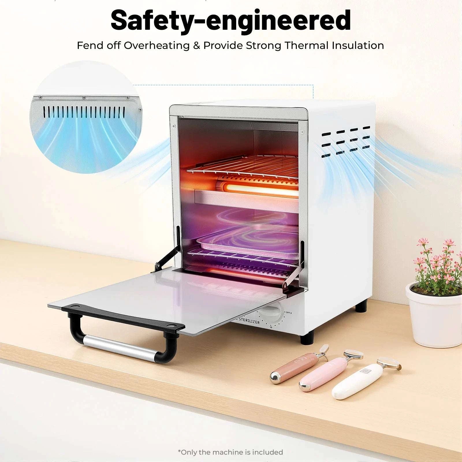 12L Infrared Heat Sterilizer 1000W Nail & Salon Tool Cleaner-WHITE / United States