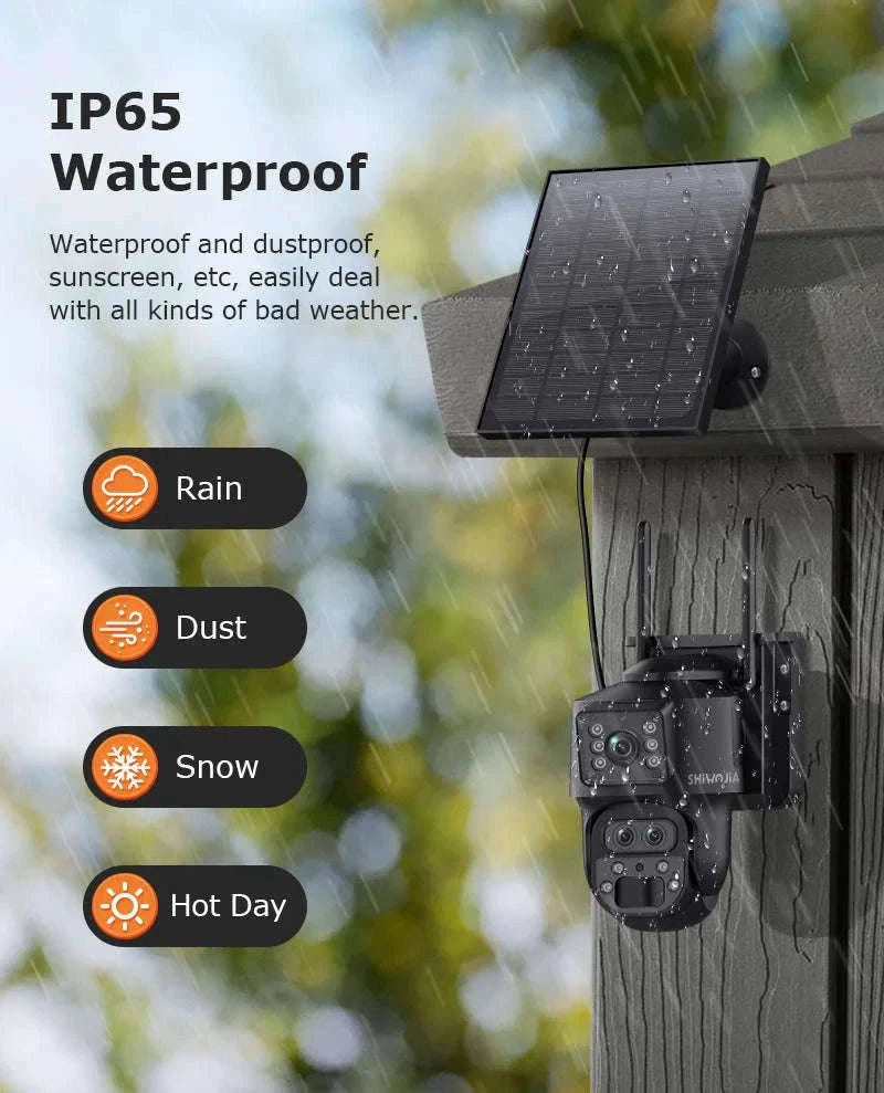12MP 15X Zoom 4G Solar Security Camera Dual Screen Outdoor PTZ-White 4G 64GB / Russian Federation