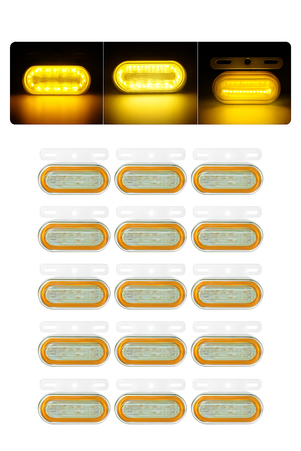 12-частови LED странични маркерни светлини 12V/24V за камион, ремарке, ван, автобус