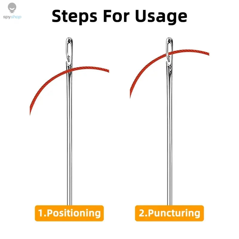 12pcs Blind Needle Elderly Needle-side Hole Hand Household Stainless Steel Sewing Needless Threading Apparel Sewing DIY Spy-shop.com