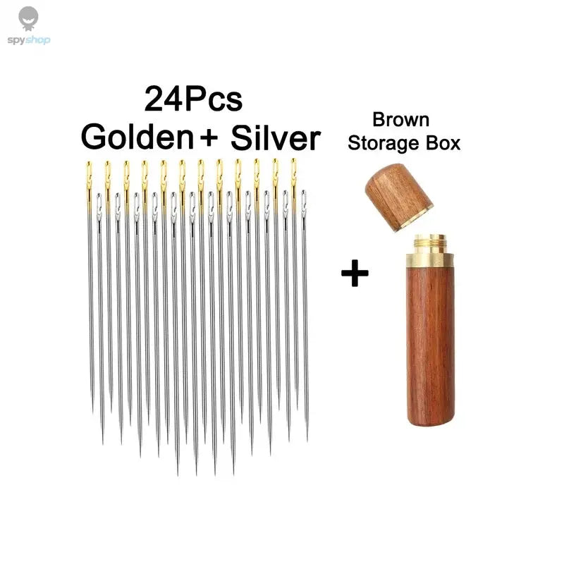 12pcs Blind Needle Elderly Needle-side Hole Hand Household Stainless Steel Sewing Needless Threading Apparel Sewing DIY Spy-shop.com