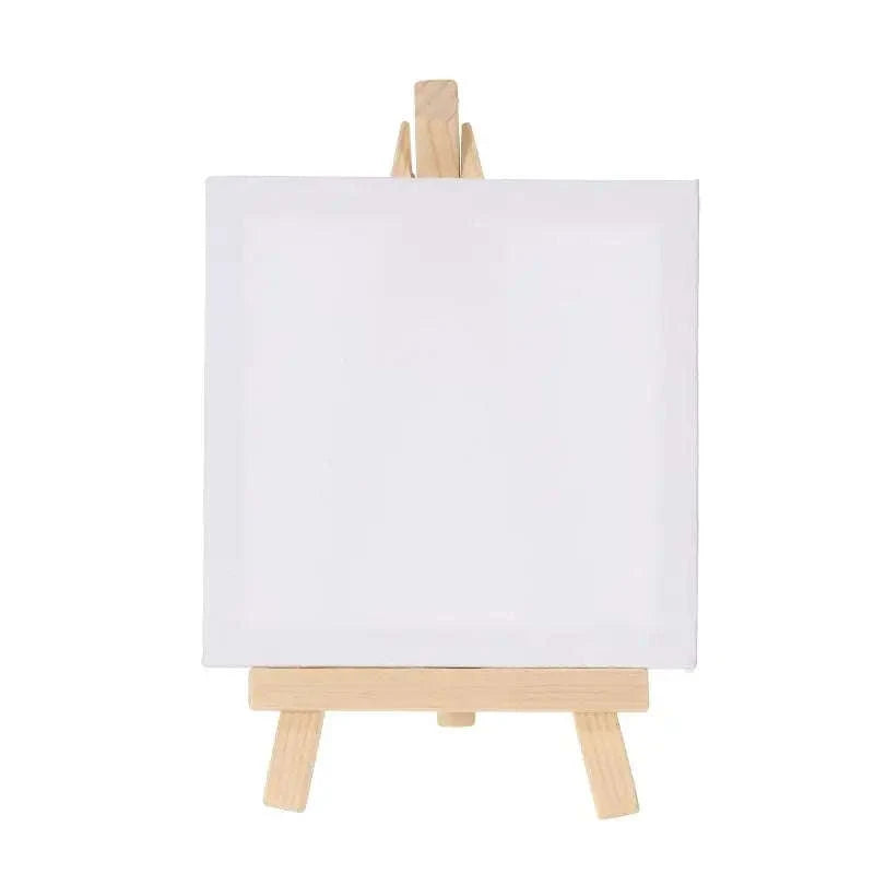 12pcs Artists 5-Inch Mini Easel & 3×3-Inch Canvas Set-10x10cm