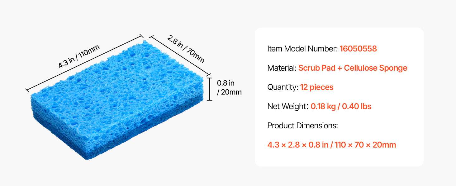12pcs Natural Kitchen Sponges with Honeycomb Absorption Design-12 Pieces / United States