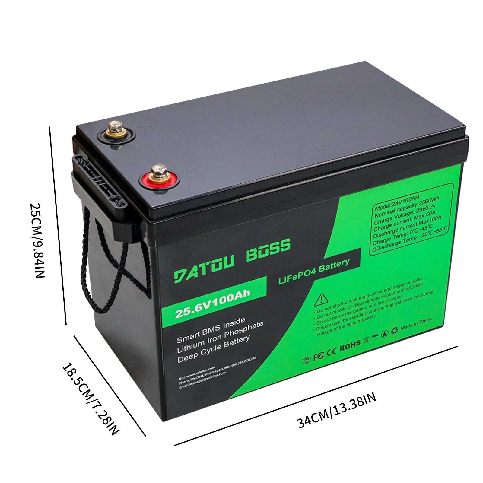 12V 100Ah Deep Cycle LiFePO4 Battery with Built-In BMS-12V100Ah / United Kingdom