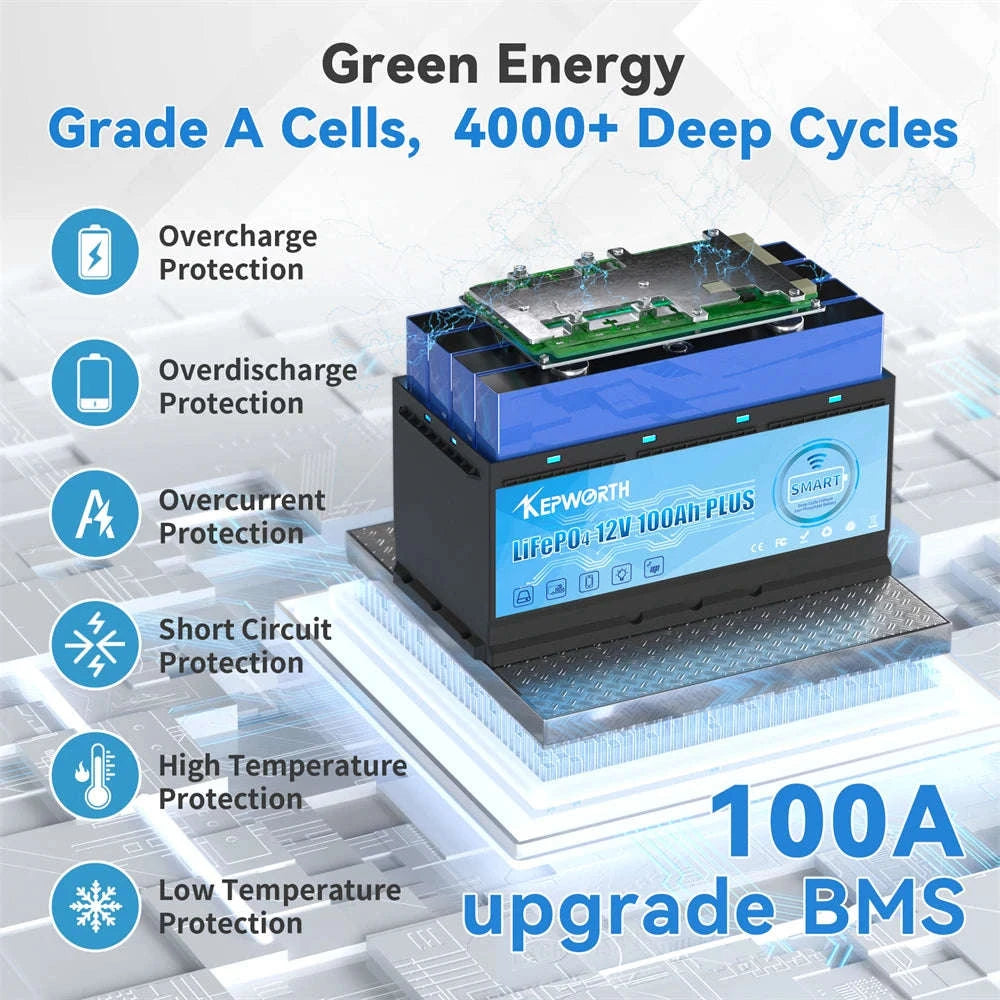 12V 100Ah LiFePO4 Battery Pack-12V 100Ah Bluetooth / United States
