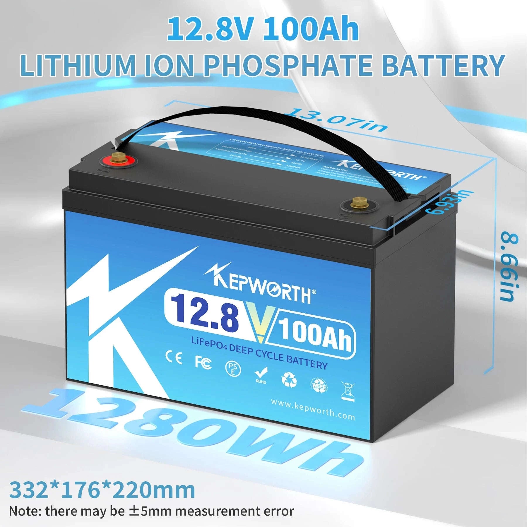 12V 100Ah LiFePO4 Battery Pack-12V 100Ah Bluetooth / United States