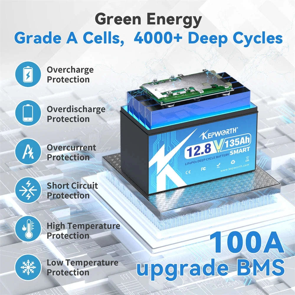 12V 135Ah LiFePO4 Battery with Bluetooth and 100A BMS-12V 135AH Bluetooth / Germany