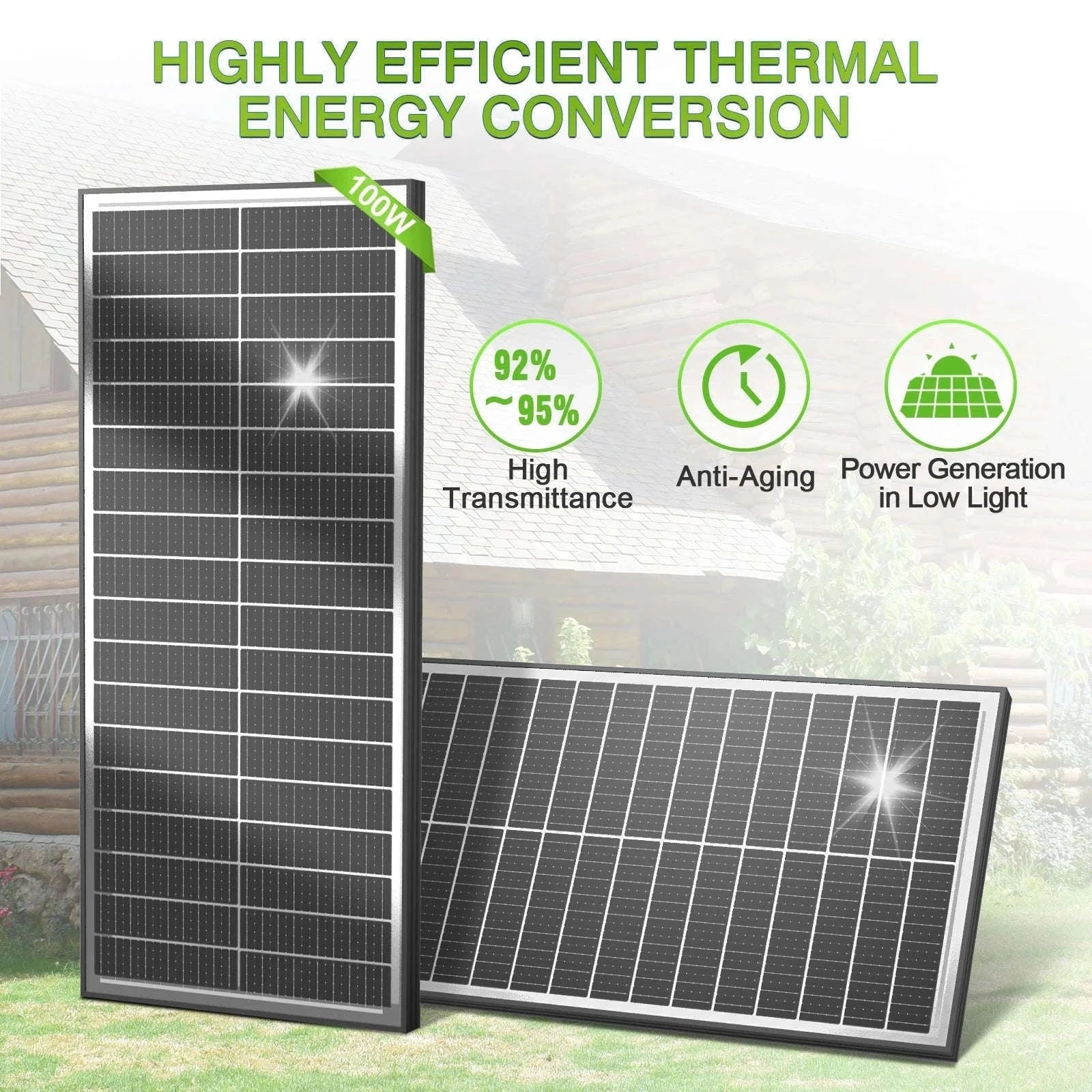 12V 200W Rigid Monocrystalline Solar Panel for Off-Grid Power-200W / United States