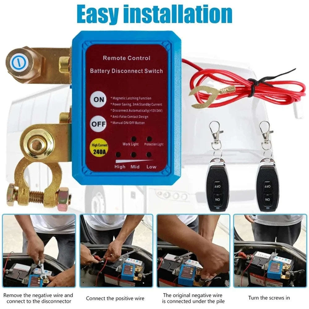 12V 240A Remote Battery Disconnect Switch for Car Truck RV-United States