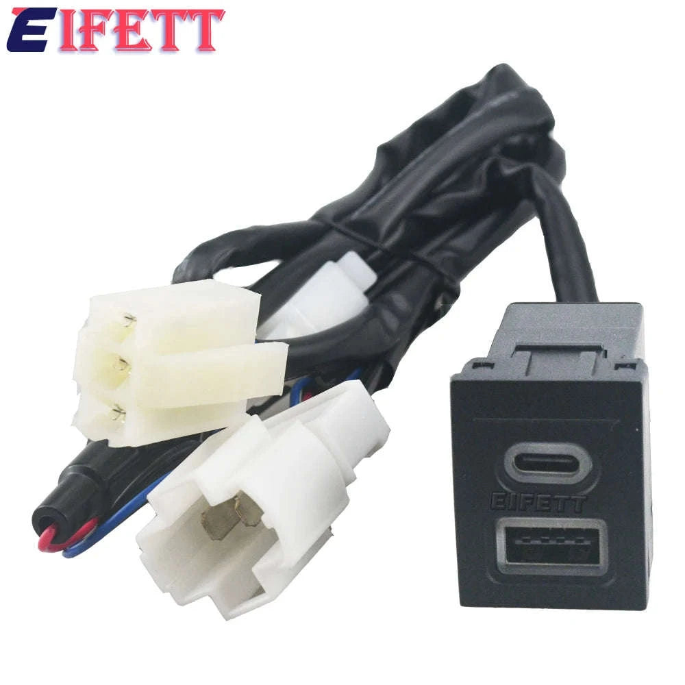 12V/24V Car Phone Charger Socket Double QC3.0 Type-C PD USB Charging Port Power Adapter 9N 9N3 2004-2011-USB and PD