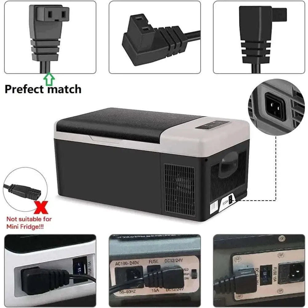 12V/24V Car Refrigerator Power Cord with 15A Fuse-2PCS