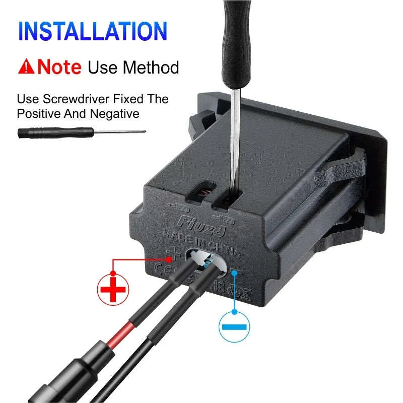 12V 24V Dual USB-C and USB-A Car Charger Socket 54W-AC / China Mainland