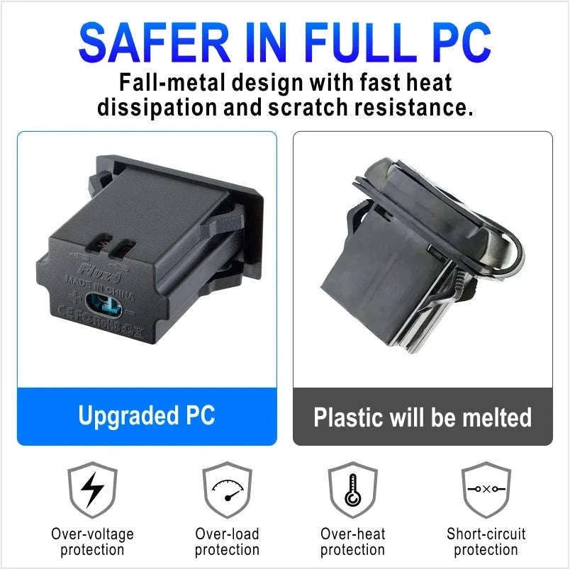 12V 24V Dual USB-C and USB-A Car Charger Socket 54W-AC / China Mainland