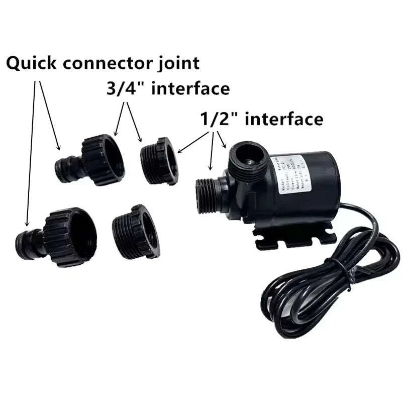 12V/24V High-Pressure Solar Water Pump 800L/H Ultra-Quiet-24V wire Quick joint / EU
