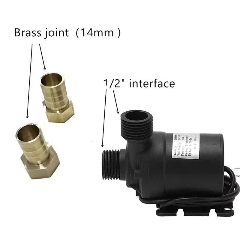 12V/24V High-Pressure Solar Water Pump 800L/H Ultra-Quiet-24V wire Quick joint / EU