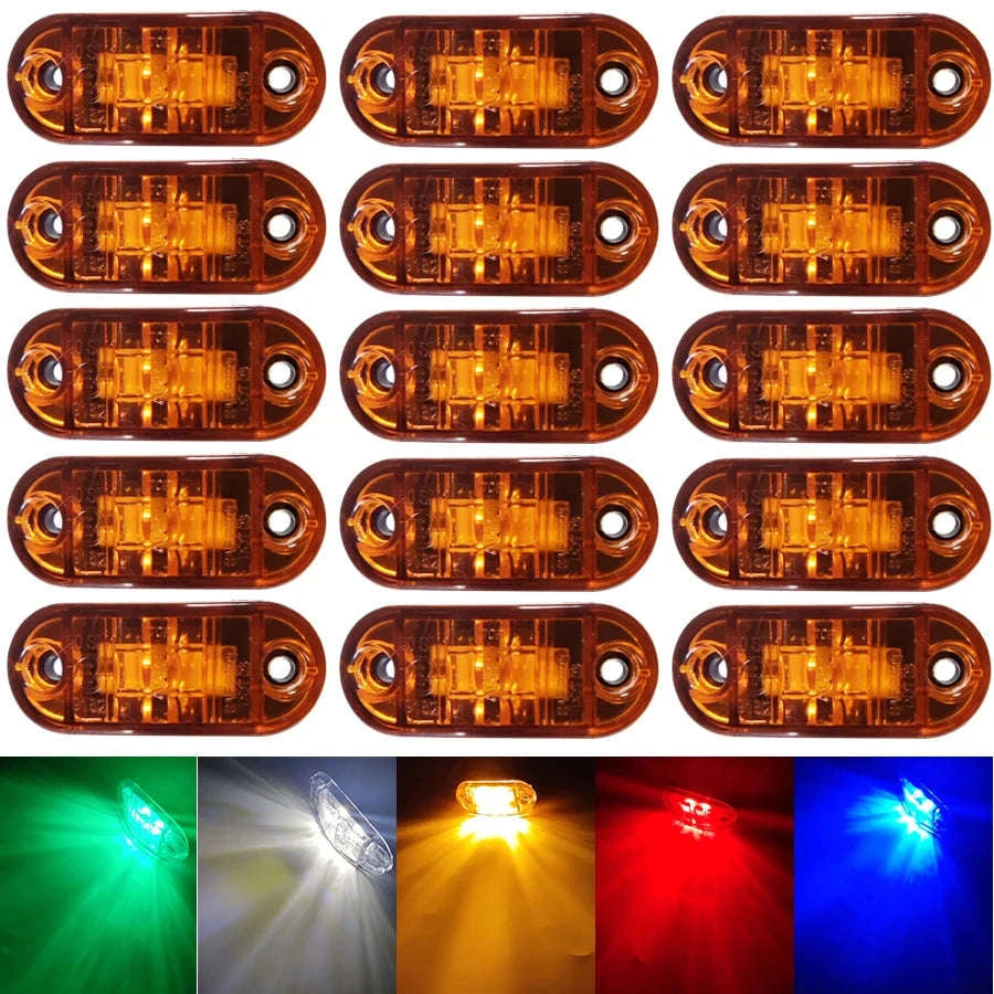 12V 24V LED Side Marker Lights for Truck Trailer-Blue / 20 Pieces