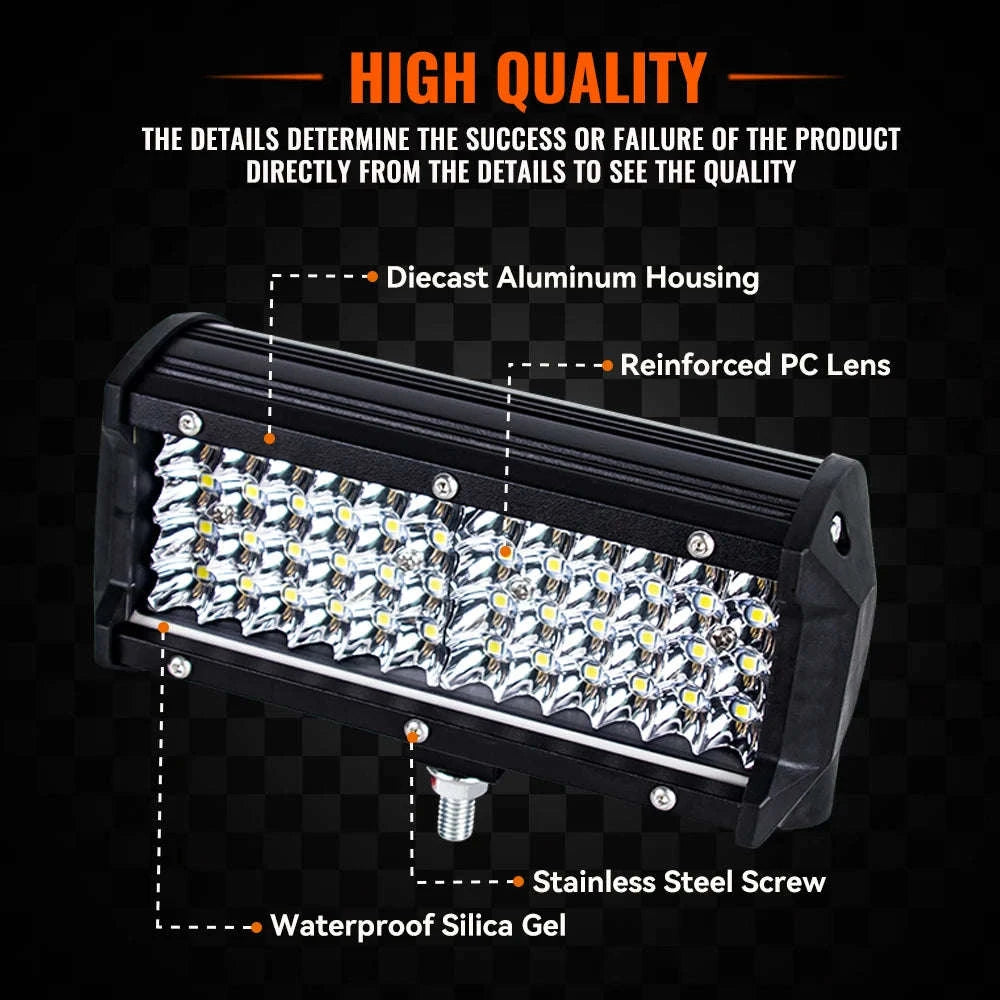 12V 24V LED Work Light Bar 4 Inch Square Offroad Light-1x 72w light