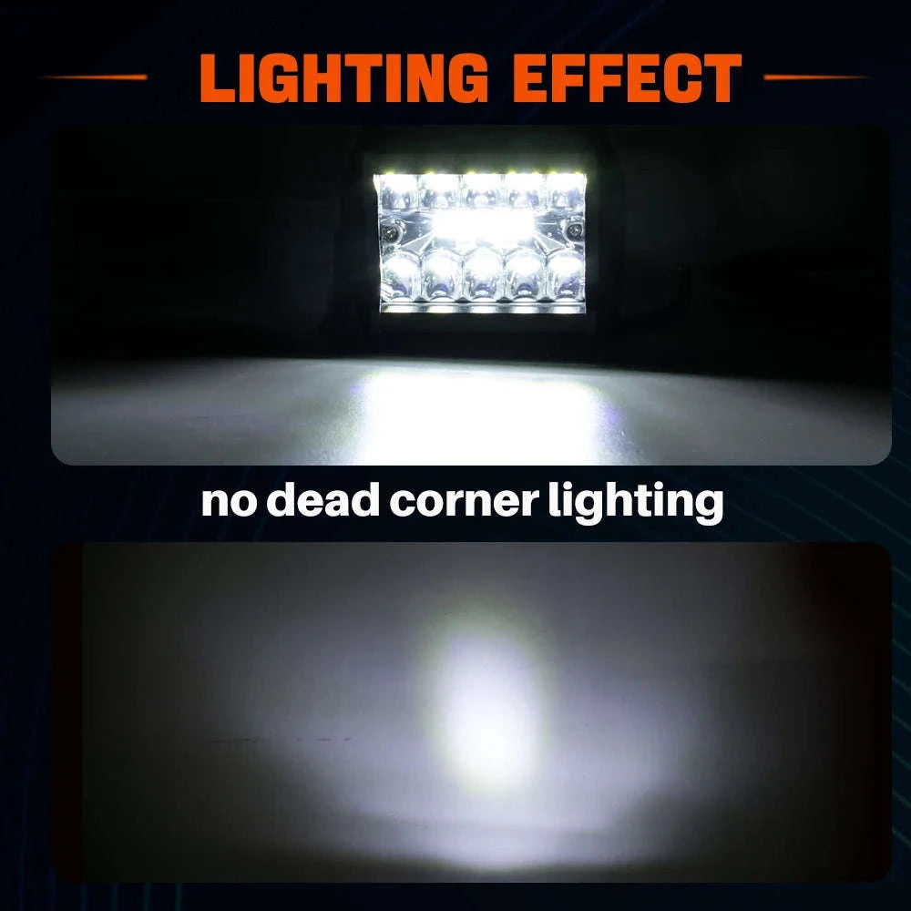 12V 24V LED Work Light Bar 4 Inch Square Offroad Light-1x 72w light