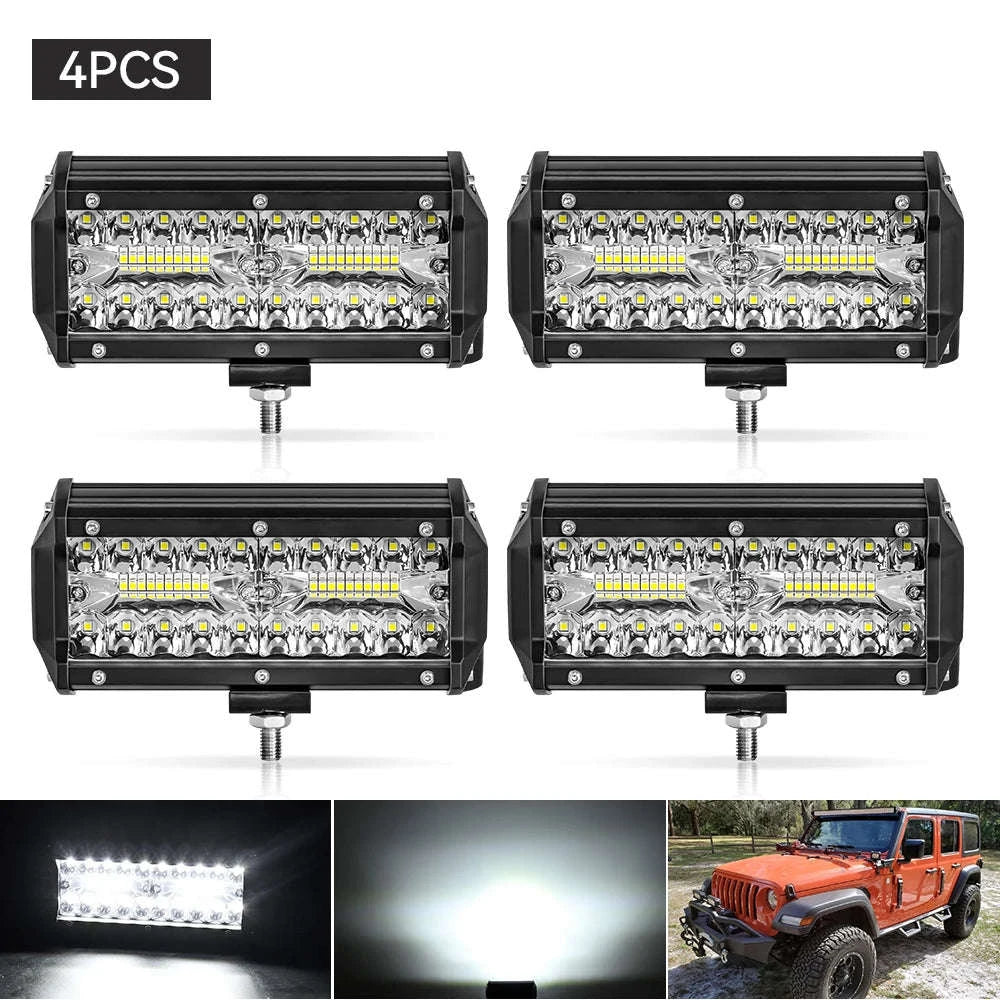 12V 24V LED Work Light Bar 4 Inch Square Offroad Light-1x 72w light
