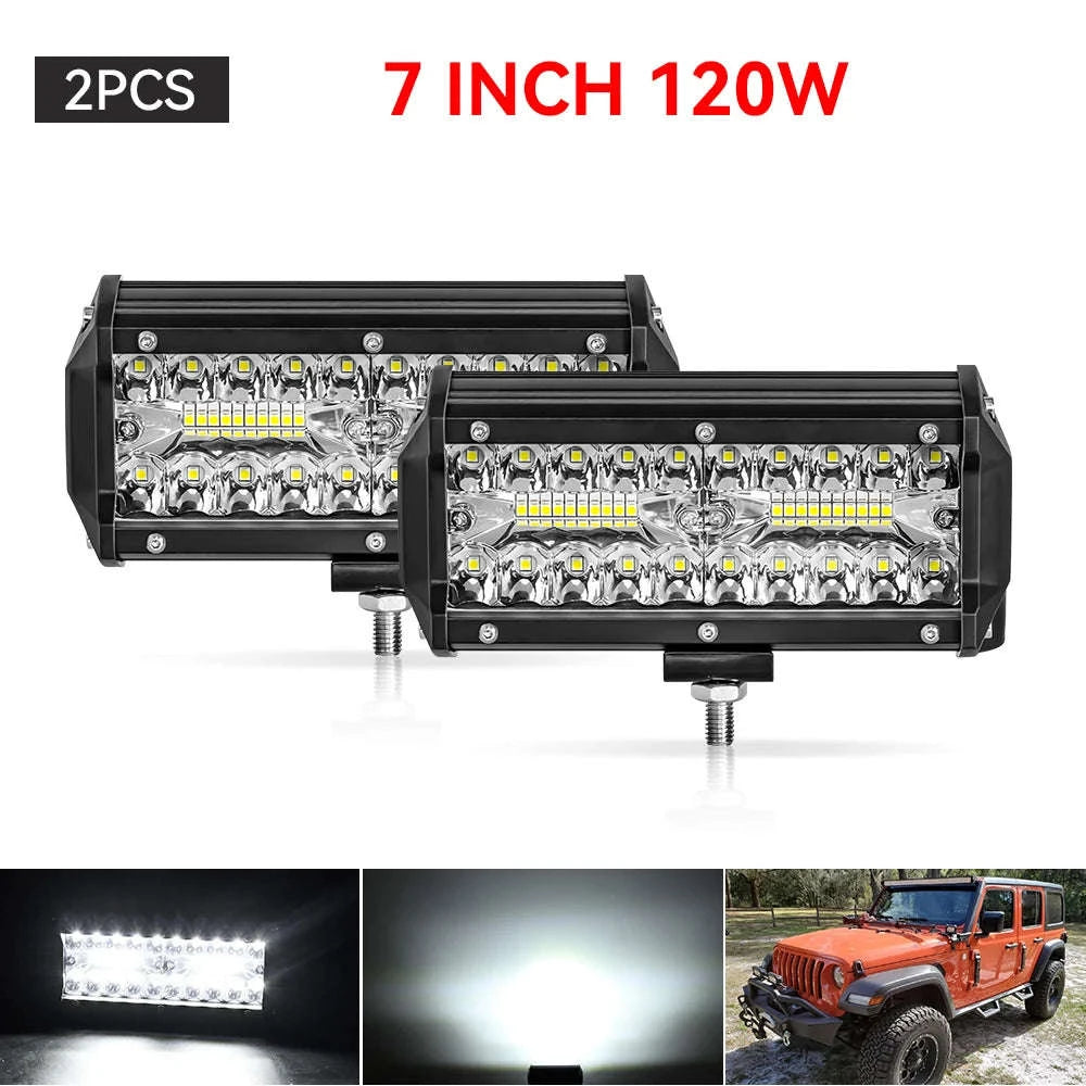12V 24V LED Work Light Bar 4 Inch Square Offroad Light-1x 72w light