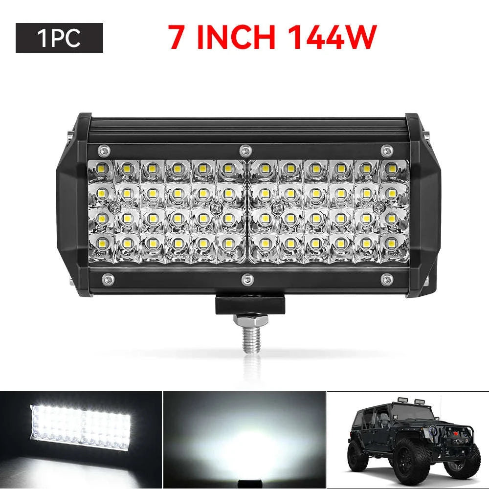 12V 24V LED Work Light Bar 4 Inch Square Offroad Light-1x 72w light